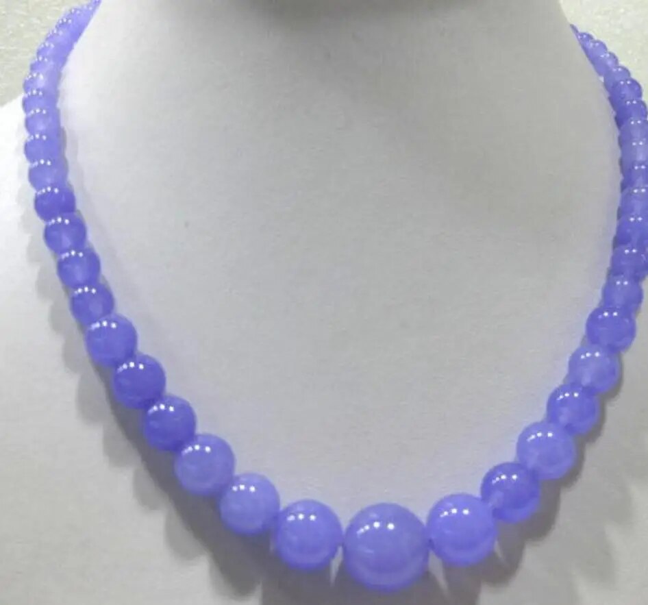 charming 6-14mm purple jade/agate necklace